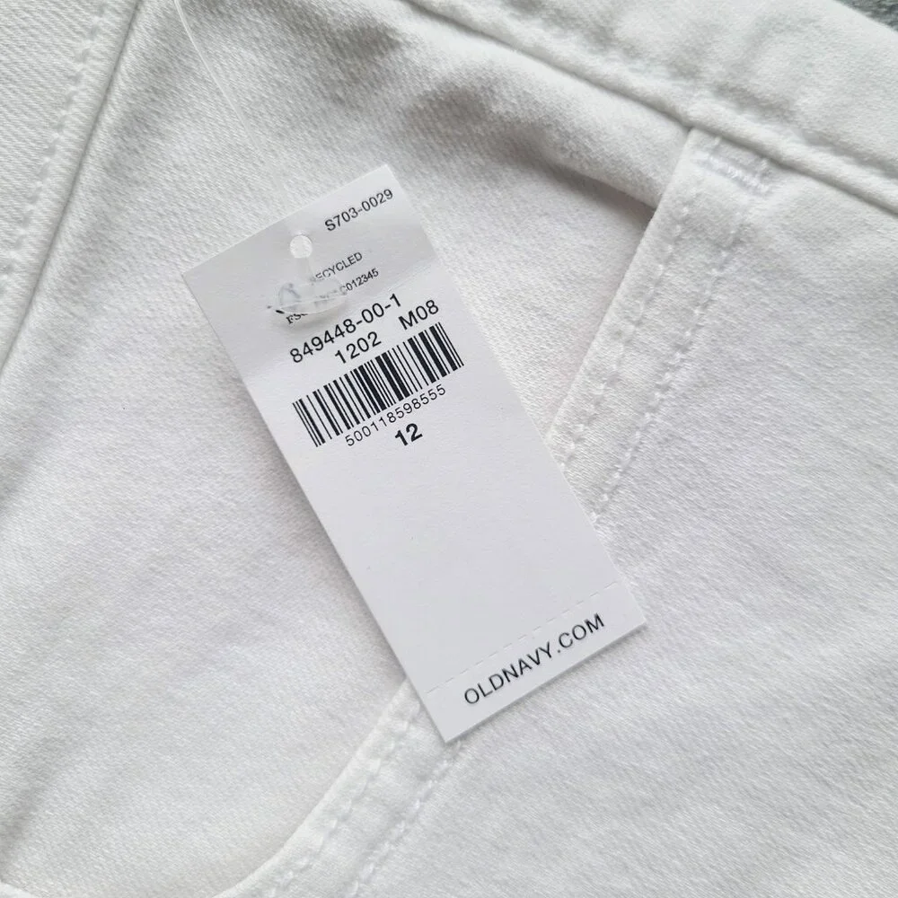 Old Navy White Denim High Rise Wow Loose Jeans Size 12 - New with tags - Picture 6 of 10